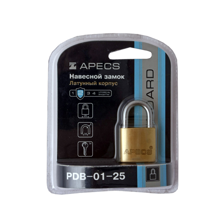 В упаковке - Замок навесной Apecs PDB-01-25