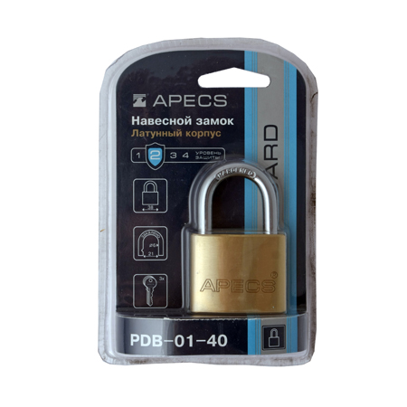 В упаковке - Замок навесной Apecs PDB-01-40