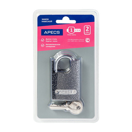 В упаковке - Замок навесной Apecs PD-44-40-Blister