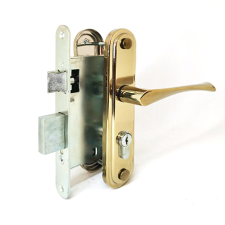 Замок врезной Омега-ЗВ7 (золото-лак)