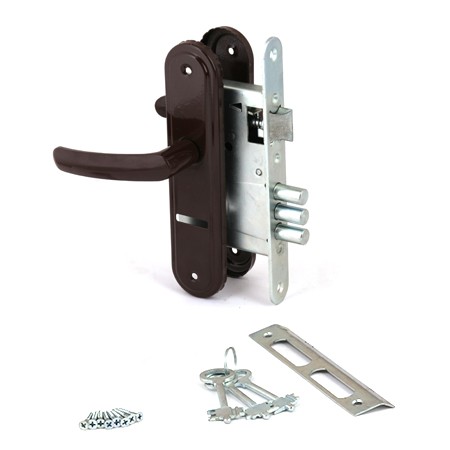 Замок врезной Омега-ЗВ9.1-03 (коричневый) эконом