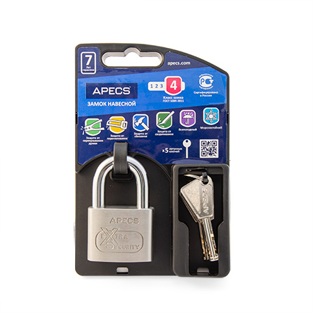 В упаковке - Замок навесной Apecs Premier PDS-XS-50
