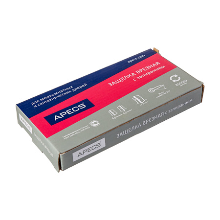 В упаковке - Защёлка врезная с фиксацией Apecs 5600-WC-G