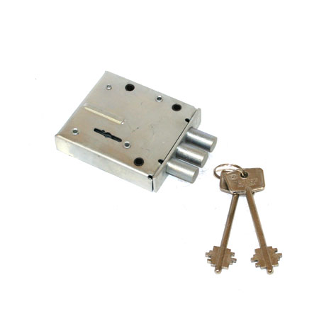 Замок накладной БЛОК-2М (никел.ключ)