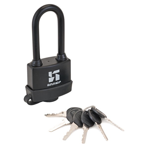 Замок навесной всепогодный АЛЛЮР ВС1Ч- 375ПД 6 кл. d8,5мм длин.дужка