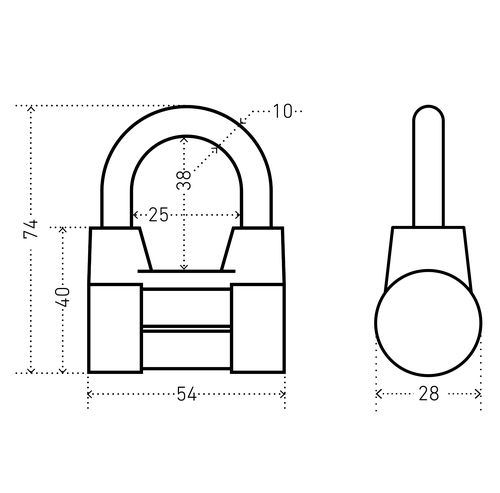 В упаковке - Замок навесной с одной секретностью АЛЛЮР  ВС2-4KA d10мм