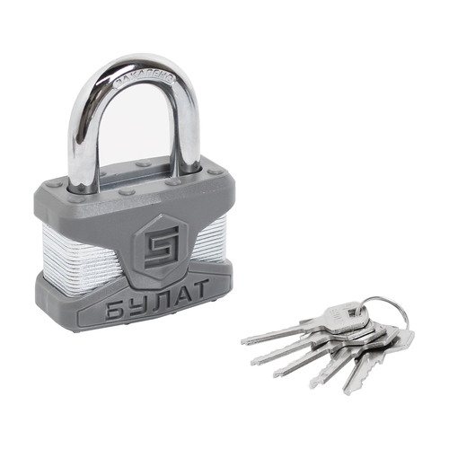 Замок навесной БУЛАТ ВС 0165 ПЛ стальной 5кл. d=11мм