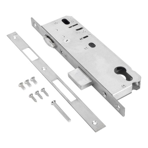 Замок врезной узкопроф. БУЛАТ  ЗВ 5-1.40.00.16.08 нерж. сталь 40мм рол.зщ с/о, под ц/м