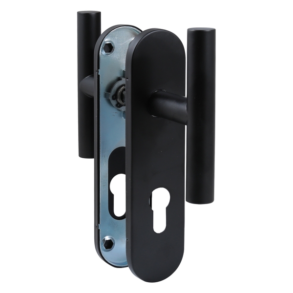 Ручка на планке для откатных ворот, калиток БУЛАТ РФ 72.45.11.02НС INOX нерж сталь (черный)