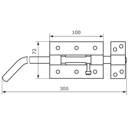 В упаковке - Засов гаражный ЗГ-300 черный d-13мм  Домарт