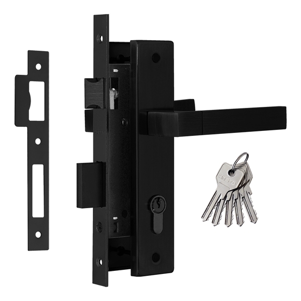 Замок врезной N109-70 Л (черный)  НОРА-М