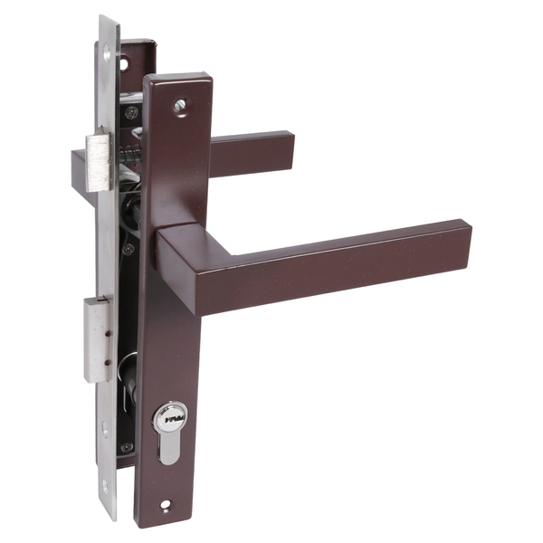 Замок врезной узкопроф. с/руч СТАНДАРТ 8520.01.8017 коричневый, ключ-ключ