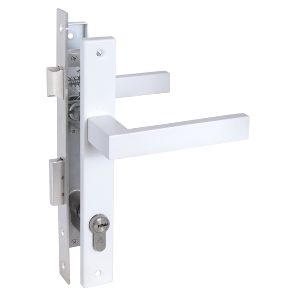 Замок врезной узкопроф. с/руч СТАНДАРТ 8520.01.9016 белый, ключ-ключ