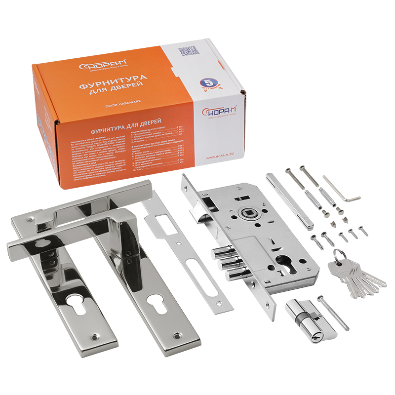В упаковке - Замок врез. N111-85 М (матовый ниель)  НОРА-М