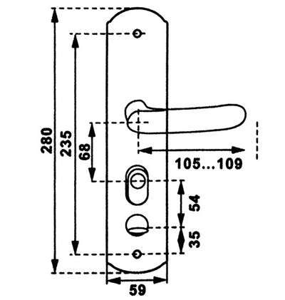 В упаковке - Замок врезной СК 411-СОМ-L левый кит.двери, с цил.мех. (не автомат)