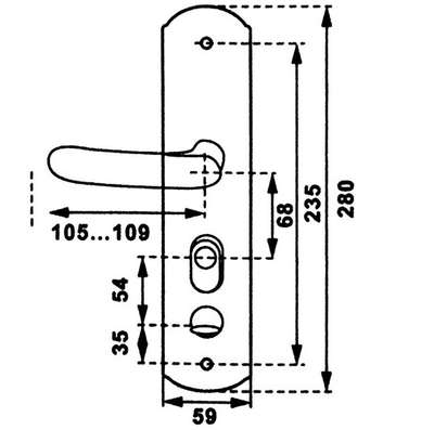 В упаковке - Замок врезной СК 411-СОМ-R правый кит.двери, с цил.мех.  (не автомат)