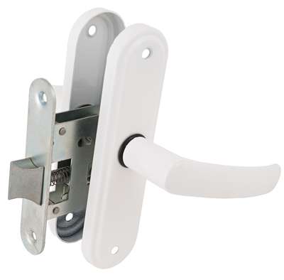 Защелка врезная ЗЩ1-45А Белый глянец    Абсолют