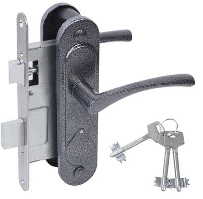 Замок врезной ЗВ9.2-07 Серебро антик  Абсолют