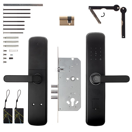 В упаковке - Замок электронный Apecs Smart SL-52-60.85/8001-BLM (TTLock, WiFi, FP)