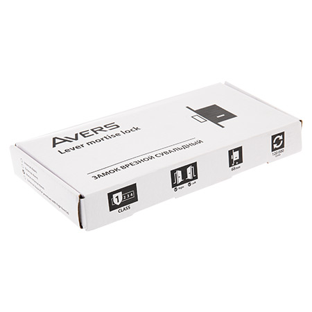 В упаковке - Замок врезной сувальдный Avers T-37/S6-CR (w/o BP, w/o DP, 5 keys, shank 60mm)