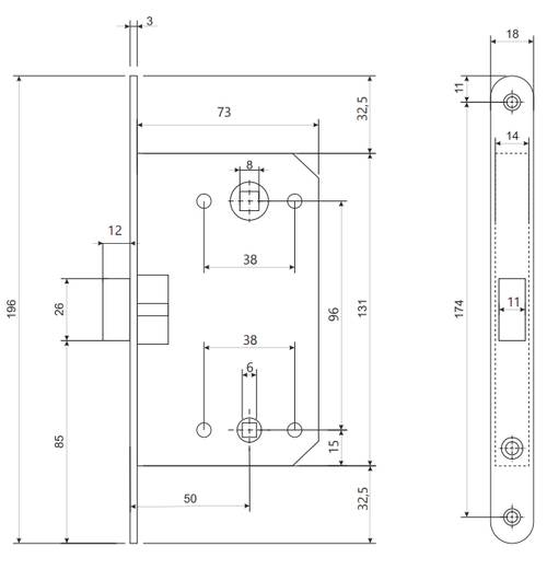 В упаковке - Защёлка врезная с фиксацией Code Deco 5300-P-WC-GRF