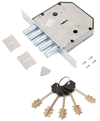 Замок Эльбор Rex 3.1 (аналог 1.06.01)  врезной 5-стерж ф 18 мм