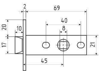 В упаковке - Защ.дверная С-45 (L5-45 AC) (ст.медь)  НОРА-М