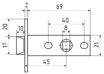 В упаковке - Защ.дверная С-45П пластик.яз. (хром)  НОРА-М
