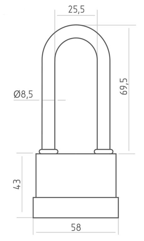 В упаковке - Замок навесной всепогодный ЗНВ-700дд-50 (58мм) (3кл.)  НОРА-М