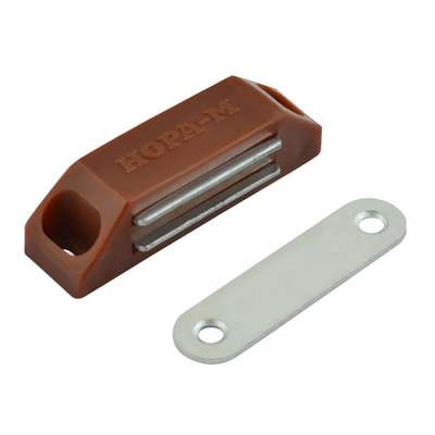 Защелка магнитная №2 (58мм) (коричневая) НОРА-М