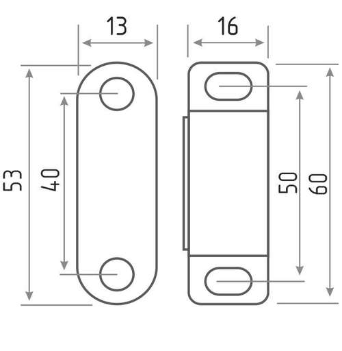 В упаковке - Защелка магнитная №2 (58мм) (коричневая) НОРА-М