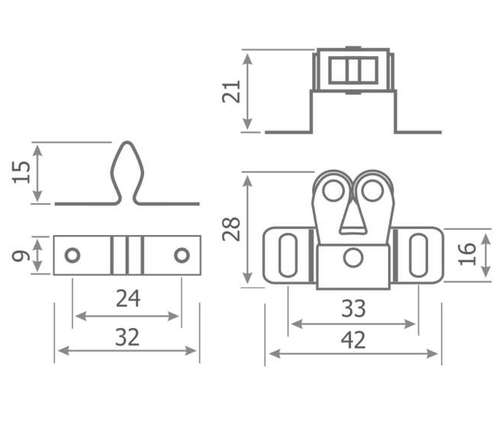 В упаковке - Защелка роликовая №1 (34мм) (ст.медь) НОРА-М