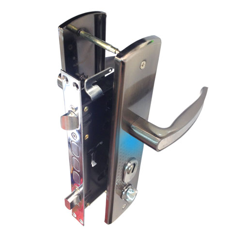 Замок врезной СК 413A-СОМ-L левый кит.двери, с цил.мех. (автомат) с подсветкой