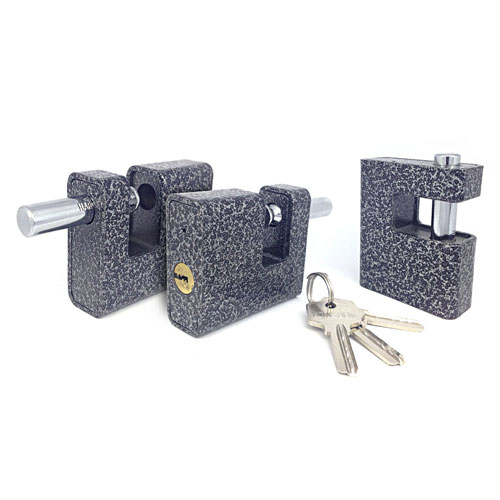 Замок навесной гаражный КВАДРАТ (скоба) перфо 80мм СК