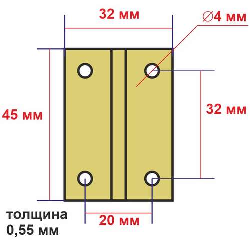 Чертеж карточной петли