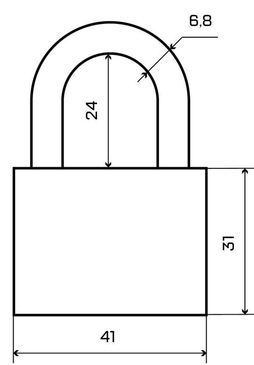 В упаковке - Замок навесной СТАНДАРТ HD-501КА с одной секретностью  d6,8мм