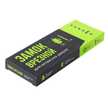 В упаковке - Замок врезной для кит.мет.дверей Vanger T-1-08А-В-CR (кругл.риг.)