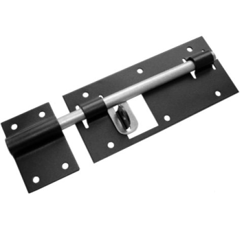 Засов гаражный с проушиной 300 мм черный d-16мм  Домарт