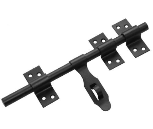 Засов универсальный ЗУ-250 (с накладкой) черный d-13мм  Домарт