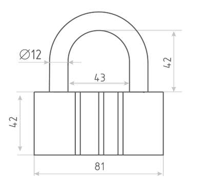 В упаковке - Замок навесной ЗН-403-80мм (3кл)  (аналог ВС2-21)   НОРА-М
