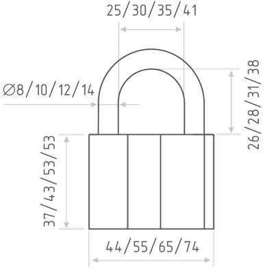 В упаковке - Замок навесной ЗН-409-50мм (3кл)  (аналог ВС2-26)   НОРА-М